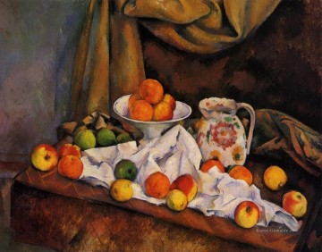 Obstschale Krug und Obst Paul Cezanne Stillleben Impressionismus Ölgemälde